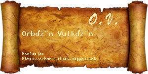Orbán Vulkán névjegykártya