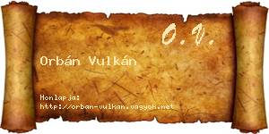 Orbán Vulkán névjegykártya
